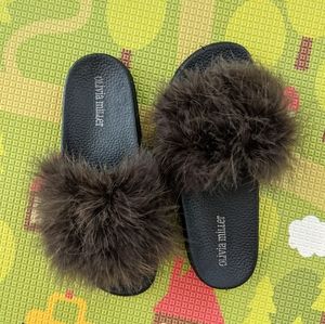 Olivia Miller Fur Sandals